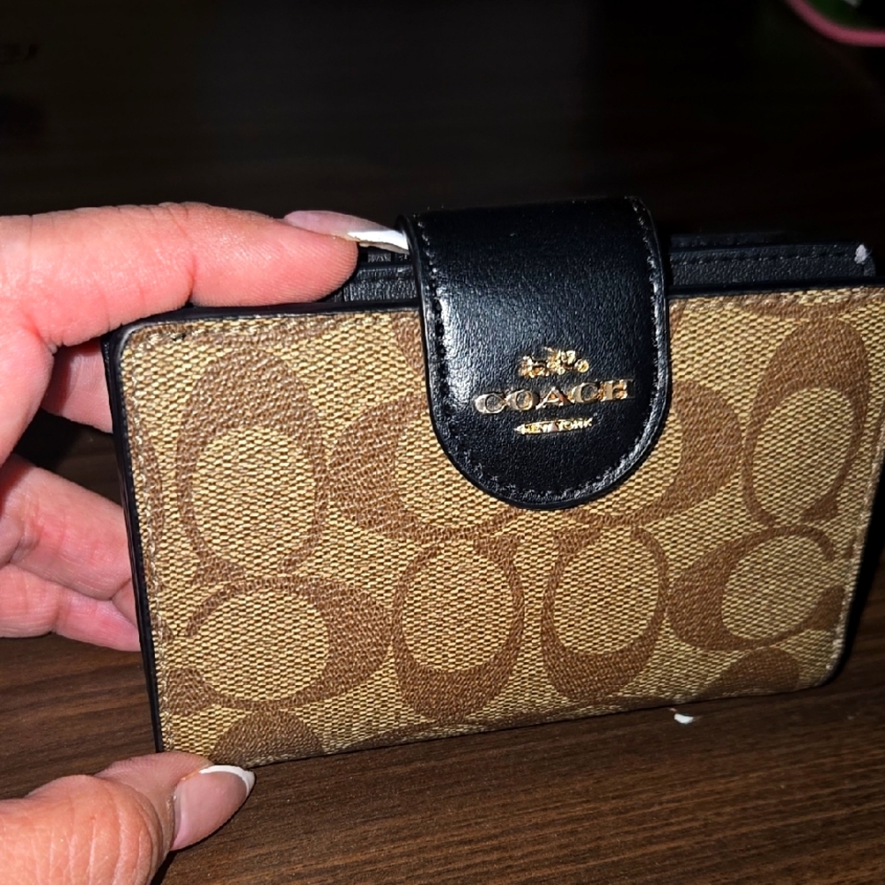 Coach Brown and Black Card Holder